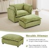 Accent Sofa Couch Contemporary Style with Ottoman & Curved Armrests for Living Room, 47 Inch Wide Seat - 3irtyhousy - 3 of 4