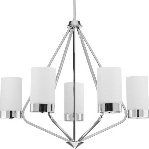 Progress Lighting Elevate 5-Light Chandelier, Polished Chrome, Glass Shades - 1 of 3