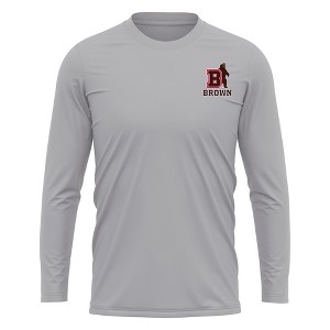 Brown University Adult Sport Long Sleeve Left Chest Logo, Athletic Heather - 1 of 4