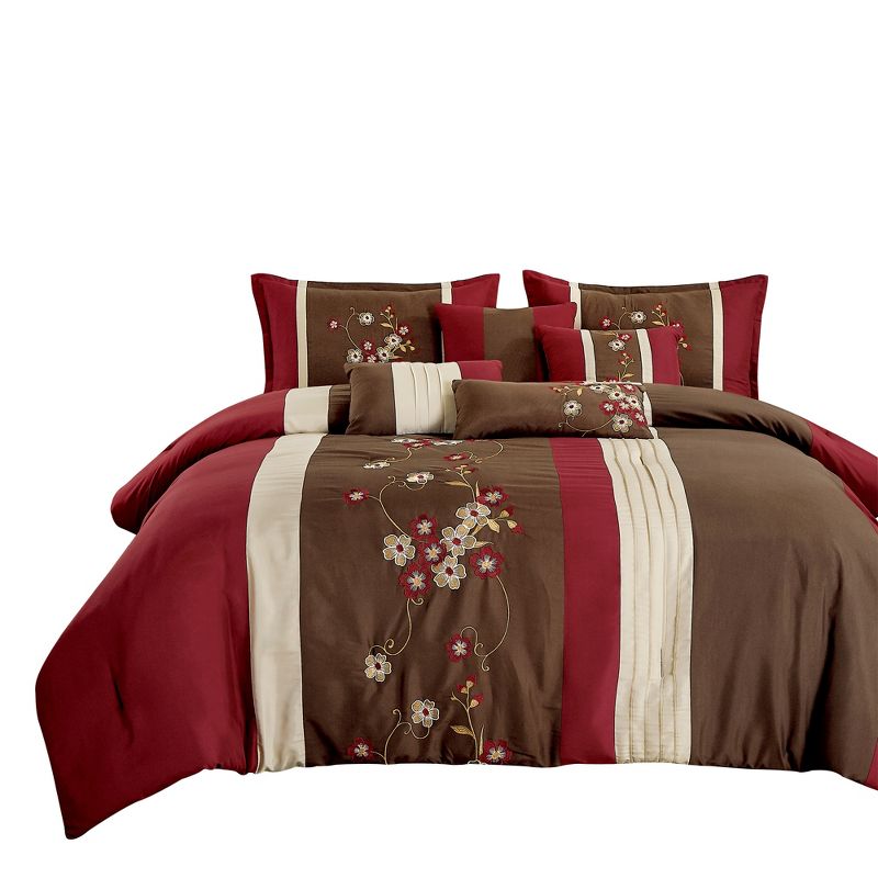 Esca Coira Elegant & Luxurious 7pc Comforter Set:1 Comforter, 2 Shams, 2 Cushions, 1 Decorative Pillow, 1 Breakfast Pillow, 2 of 6