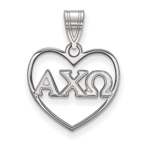 Black Bow Jewelry Sterling Silver Alpha Chi Omega Greek Life Pendant - 1 of 3
