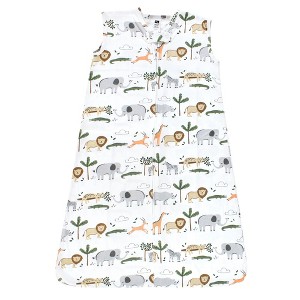 Hudson Baby Unisex Baby Cotton Sleeveless Wearable Sleeping Bag, Sack, Blanket, Safari Life - 1 of 2