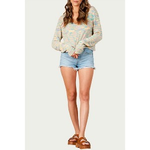 Women's CROPPED SPACE-DYED SLUB-KNIT SWEATER - LUCCA - 1 of 4