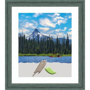 20"x24" Matted to 16"x20" Opening Size Upcycled Wood Picture Frame Art Teal/Gray - Amanti Art: Includes Acrylic Glazing, Wall Mount - 1 of 4