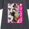 Girls' - Barbie - Happy Heart Day Graphic Short Sleeve Fleece Dress - 2 of 3