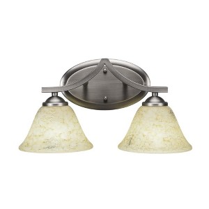 Toltec Lighting Zilo 2 - Light Vanity in  Graphite with 7" Italian Marble Shade - 1 of 1