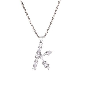 Adornia Silver Plated Mixed Stone Crystal Initial Necklace - 1 of 3