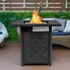 Tangkula 28" Gas Fire Pit Table, 50,000 BTU Auto-Ignition Propane Fire Pit Table, Outdoor Fire Table with Lid Suitable Black - 3 of 4