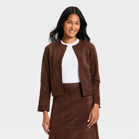 A New Day Women's Suede Jacket - A New Day™ Brown S