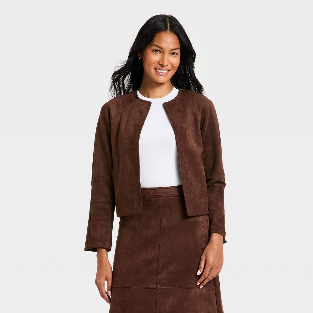 Women's Suede Jacket - A New Day™ Brown XL