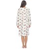 Casual Nights Women's Floral Snap Front Flannel Duster Long Sleeve Lounger Dress - 4 of 4