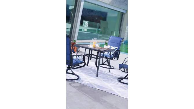 5pc Outdoor Steel Patio Dining Set Cream - Lokatse: Weather-Resistant, Easy-Clean, Comfortable Seating, UV-Resistant, 2 of 11, play video
