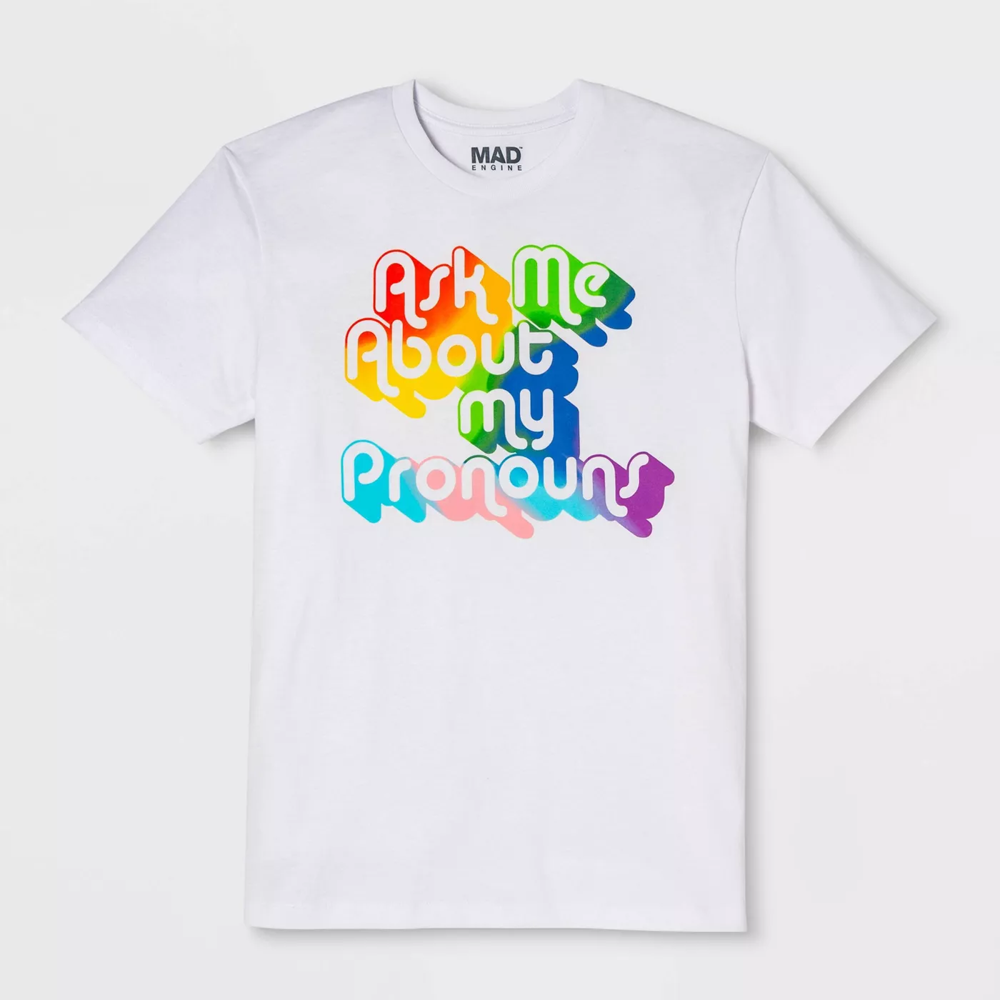 Pride Gender Inclusive Adult Pronouns Graphic T-Shirt - White - image 1 of 1