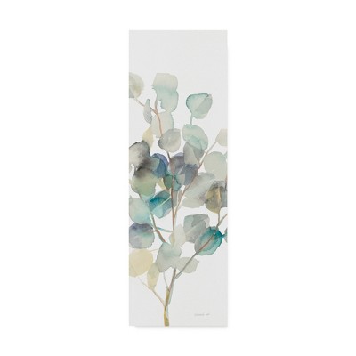 Eucalyptus III White and Green Canvas Art 10 x 32 in