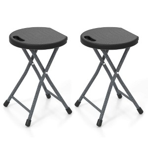 Tangkula 2PCS 18"H Folding Stool Portable & Foldable Camping Chair w/ Built-in Handle - 1 of 4