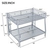 NicBex Twin Over Queen/Full Over Queen Metal Bunk Bed with Ladder,Versatile Loft Bed with Guardrails for Bedroom,Black/White/Silver - 3 of 4