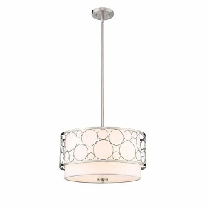 Kendall 3-Light Pendant - Contemporary Steel Drum Shade with Geometric Design - 1 of 4