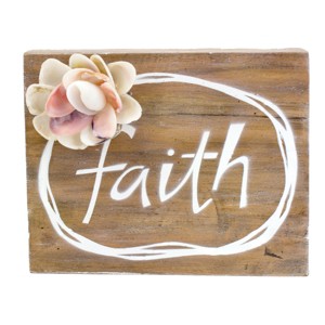 Beachcombers Faith Mini Sign 5 x 5 x 0.05 Inches. - 1 of 2