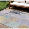 Lavender And Gold Abstract Washable Indoor Outdoor Area Rug - 2 of 4