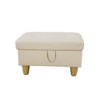 DOMETOUR White Faux Leather Storage Ottoman for Living Room - 2 of 4