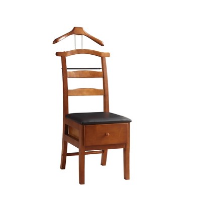 Proman Products - Manchester Chair Valet, Office Chair with Hanger & Valet, Accessory & Clothes Organizer, Walnut