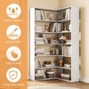 6-Tier Corner Bookshelf with Baffles, Industrial Large Corner Etagere Bookcase, L-Shaped Tall Corner Bookcase - 4 of 4