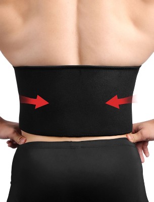 Unique Bargains Waist Trimmer Slimming Tummy Belt Sweat Weight Loss Body  Shaper Black 1 Pc