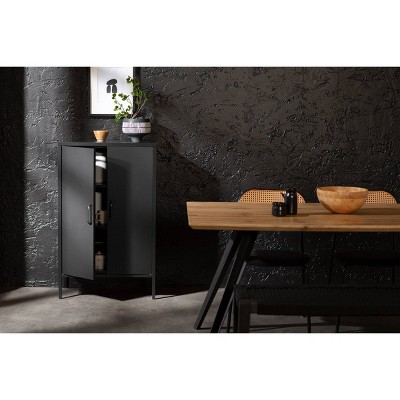 Black Metal Adjustable Shelving Kitchen Pantry Cabinet