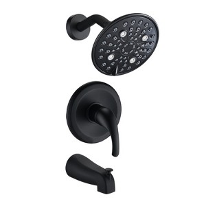 PROOX Single-Handle 6-Spray Tub and Shower Faucet in Matte Black (Valve Included) - 1 of 4