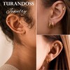 Turandoss 4Pair Gold Silver Hoop Huggie Earrings for Women Men, Surgical Stainless Steel Hypoallergenic Cartilage Hoop Earring Stack, Christmas Gifts - 2 of 4