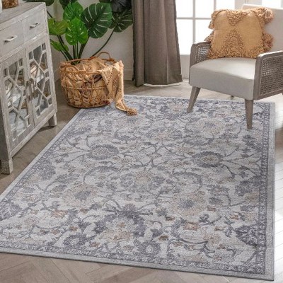 Kumasinova Stain-Resistant Area Rug, Non-Shedding Sand/Ivory Door Mat,Kid & Pet-Friendly, Oriental Area Rug for Living Room,Latex-Free Cotton Backing