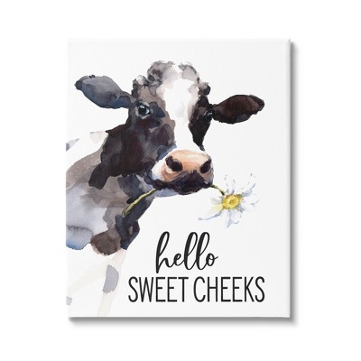 Stupell Industries Hello Sweet Cheeks Country Cow Canvas Wall Art