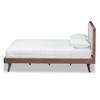 Soloman Mid - Century Modern Fabric and Walnut Finished Wood Platform Bed - Baxton Studio - image 2 of 4