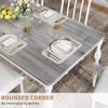 Dining Table for 4-6 People, Industrial Kitchen Table with Wooden Tabletop & Curved Metal Legs, Rectangle Dining Room Furniture(71''x35''x30'') - 3 of 4