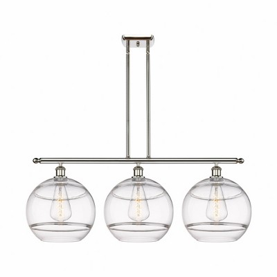 Rochester - 3 Light Stem Hung Island In Industrial Style-13.88 Inches Tall and 38.5 Inches Wide