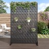 Wooakway 47" x 72" Black Metal Garden Trellis Privacy Screen Indoor Outdoor Room Divider Lattice Panel - 4 of 4