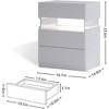 FONTOI Nightstand with Acrylic Board&Drawers, Bedside Table with Storage Cabinet for Bedroom, White, 19.67"*22.44"*14.57" - 3 of 4
