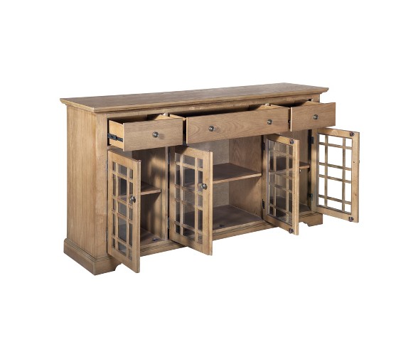 Elmhurst 4 Door Storage Cabinet Antique Wood - Finch