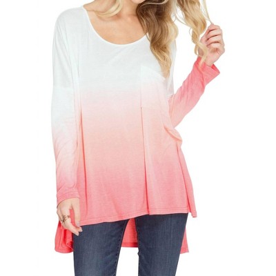Women's Ombre Dip Dye Pocket Top - SHE + SKY