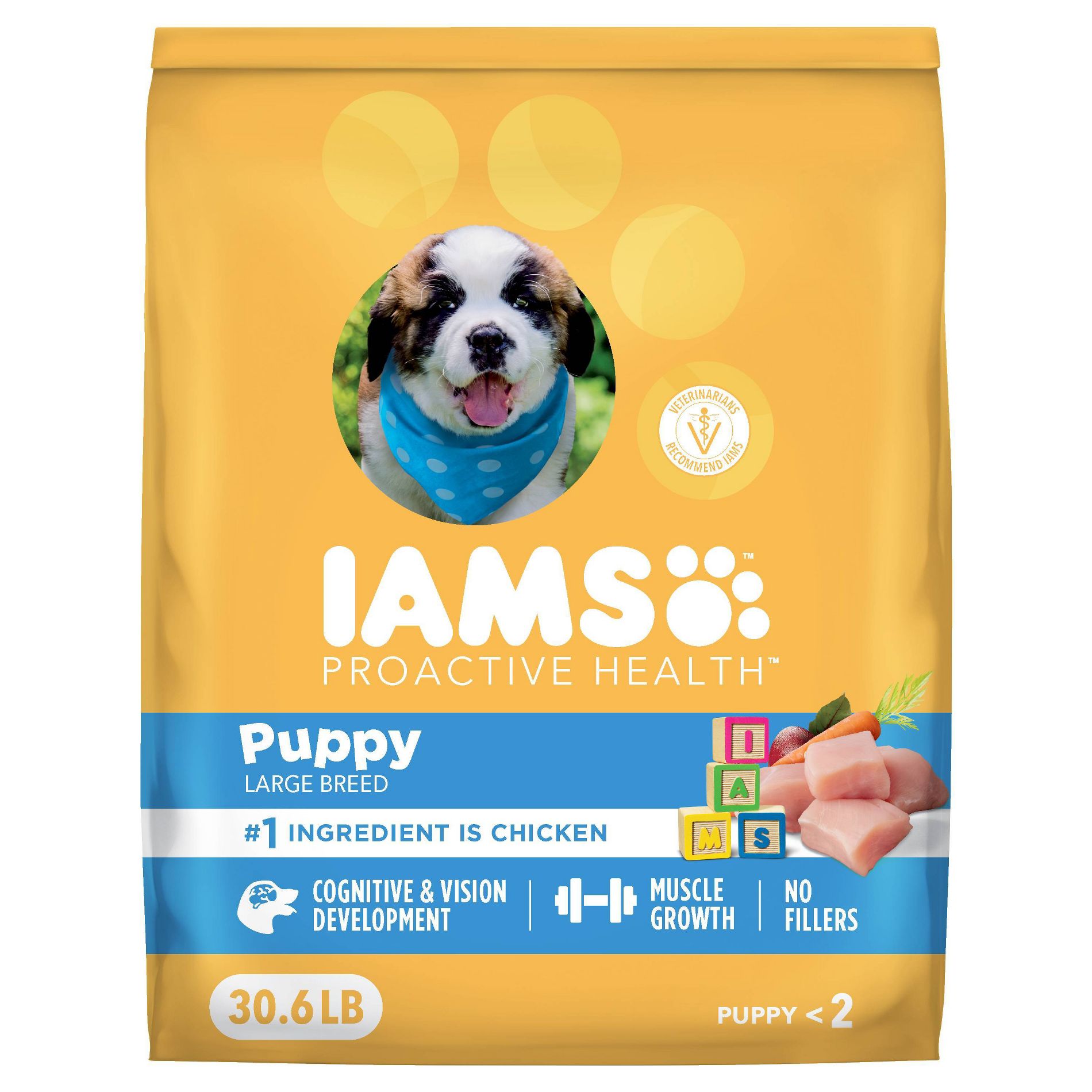 IAMS Proactive Health Chicken and Grain Flavor Large Breed Puppy Dry Dog Food - 30.6lbs