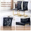KWPZQEB Dining Chairs Set, Faux Leather Kitchen Chairs with Metal Legs & Crystal Buckle Design, Upholstered Chair for Living Room, Kitchen - 4 of 4