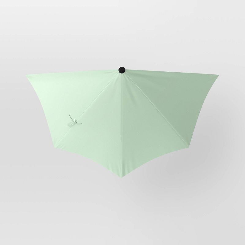 8.83'x7.81' Half-Circle Outdoor Patio Market Umbrella with Black Pole - Room Essentials™, 5 of 8