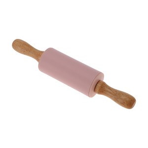 Unique Bargains Rolling Pin Small Silicone Solid Wood 1 Pc - 1 of 4