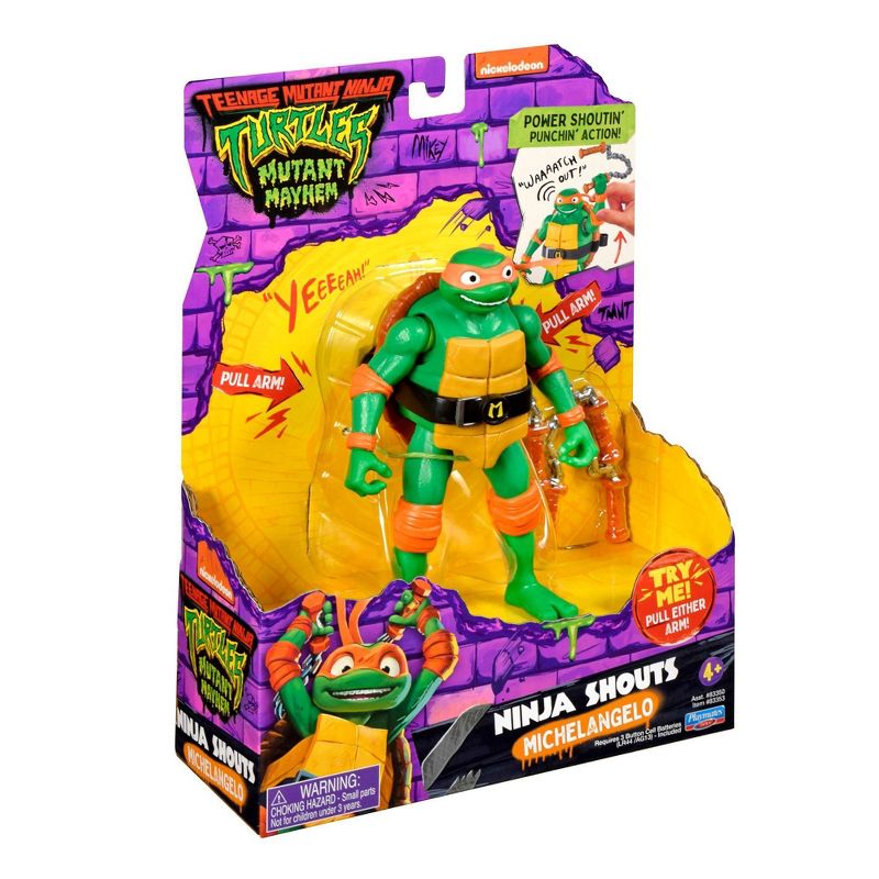 Teenage Mutant Ninja Turtles: Mutant Mayhem Ninja Shouts Michelangelo Action Figure, 4 of 6