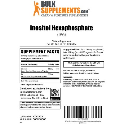 BulkSupplements Inositol Hexaphosphate (IP6) Powder