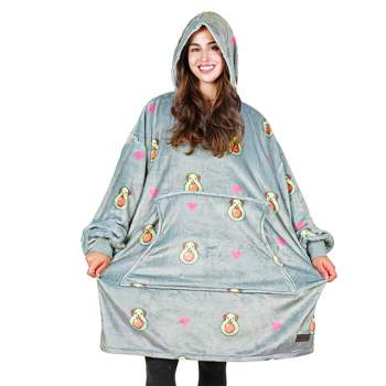 Tirrinia Wearable Blanket Oversized Hoodie for Adults, Abstract Face Print Fleece Sweatshirt, as Warm & Funny Gifts for Family & Friend