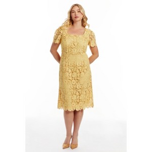 yellow lace dress target Anna-Kaci Women's Satin Lace Trim Tie Back Slip Maxi Dress