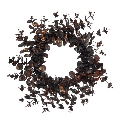 Transpac Artificial 24 in. Halloween Spooky Eucalyptus Wreath