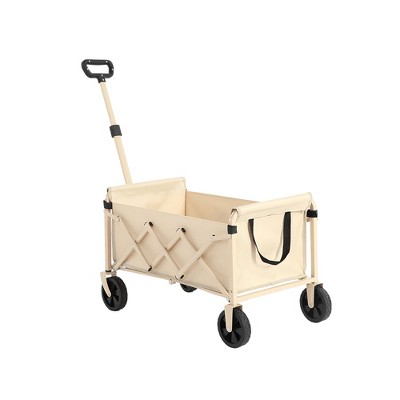 Lightweight Portable Heavy Duty Folding Beach Wagons with Wheels - Outdoor Utility Carts for Grocery, Camping, Shopping