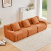 KWPZQEB Modern Sofa Couch for Living Room, Soft Teddy Fabric Boneless Sofa with Pillows & Curved Armrests, No Assembly - 2 of 4